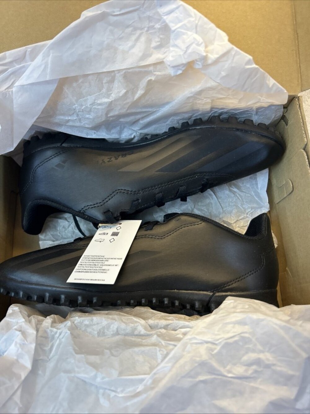 Adidas Kids Size 6 X Crazyfast.4 Turf TF Black Soccer Shoes Cleats NEW in Box - Picture 9 of 10